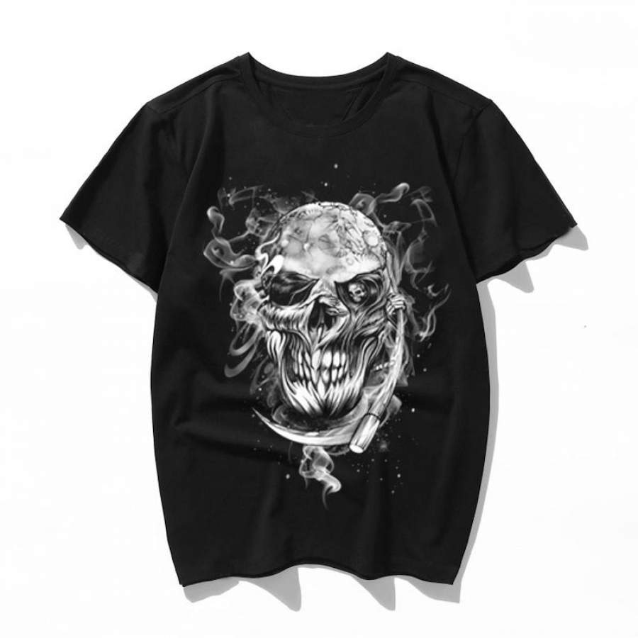 grimm skull 3d T Shirt Hipster Short Sleeve Tee Tops men’s Shirts Homme tops Vintage Hip Hop Summer t-shirt