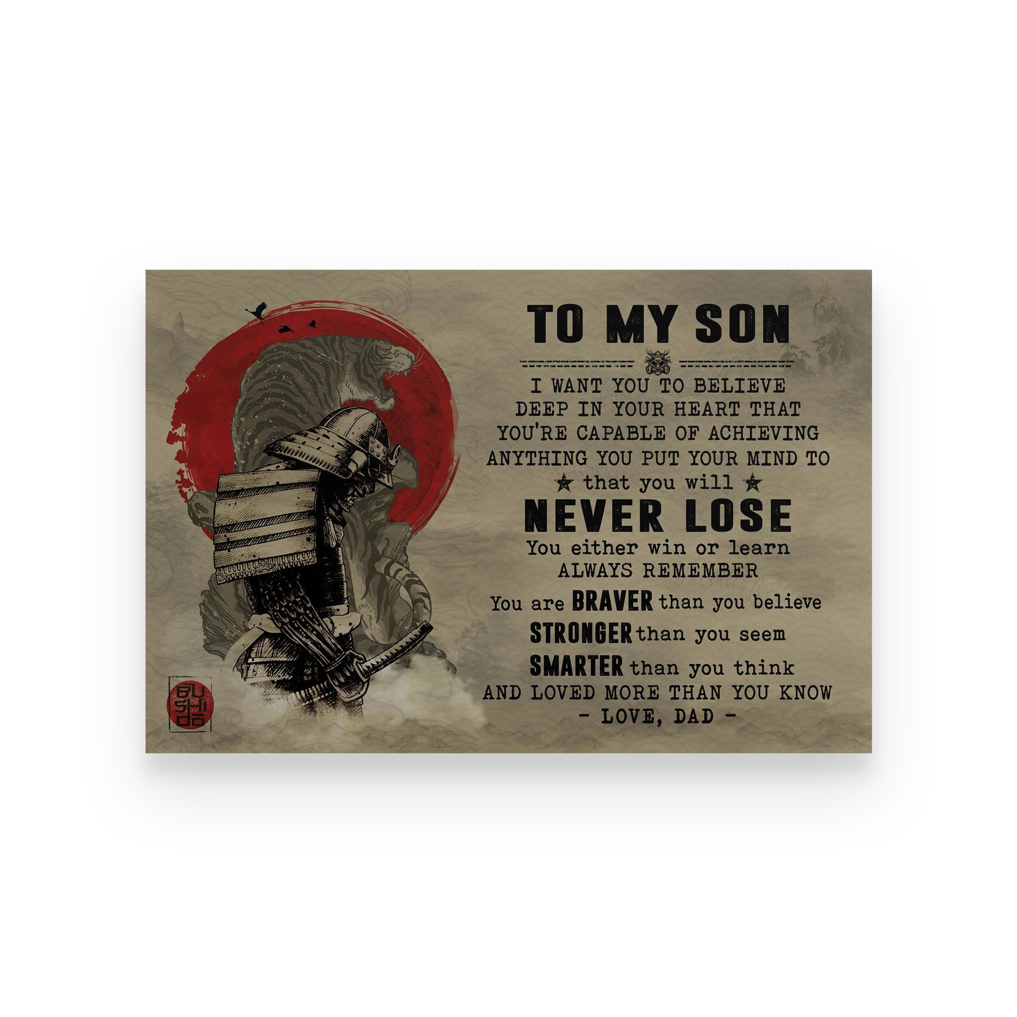 samurai poster dad to son never lose vs2