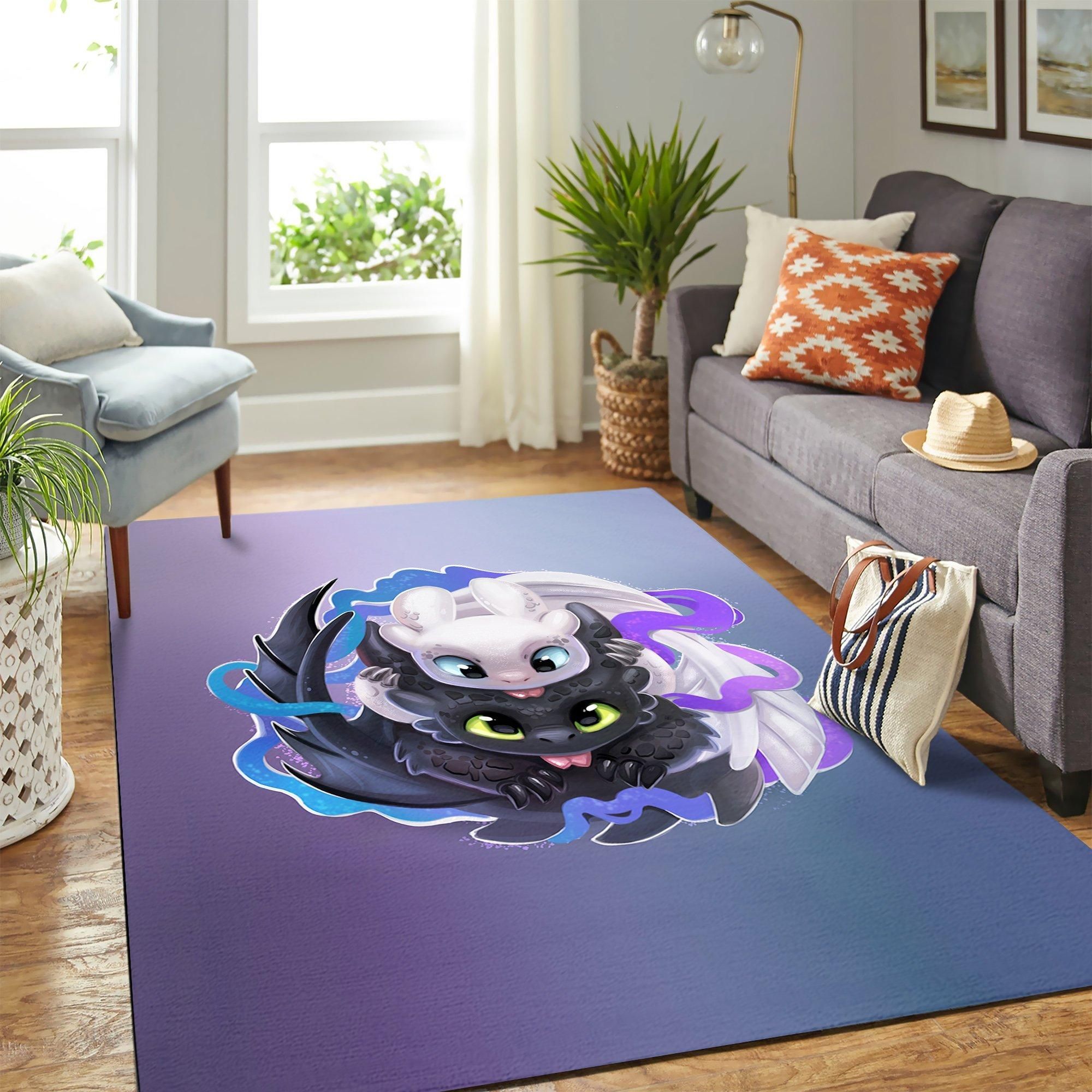 Toothless And The Light Fury How To Train Your Dragon Area Rug Geeky Carpet – home decor – Bedroom Living Room decor