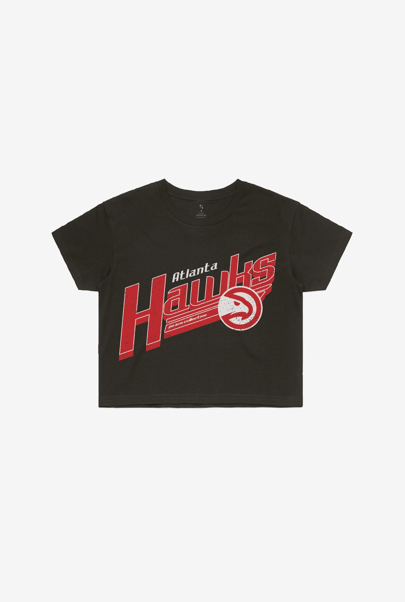 Atlanta Hawks Garment Dyed Cropped T-Shirt – Black