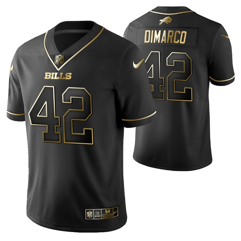 Buffalo Bills Patrick Dimarco 42 2021 NFL Golden Brandedition Black Jersey Gift For Bills Fans