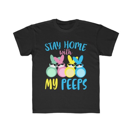 Stay Home With My Peeps Facemask – Easter Bunny Covid19 Kids Tee