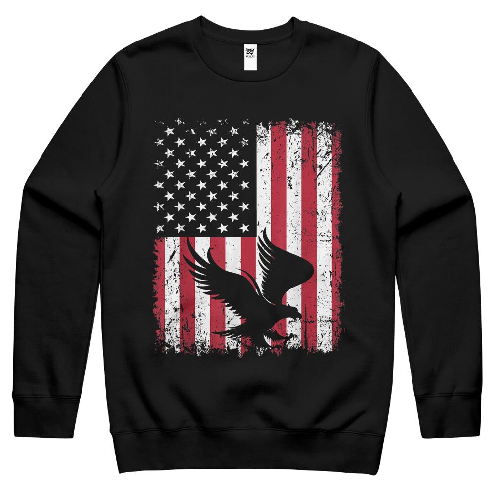 American Flag Eagle Animal Vintage 4th Of July Gift Crewneck Sweatshirt