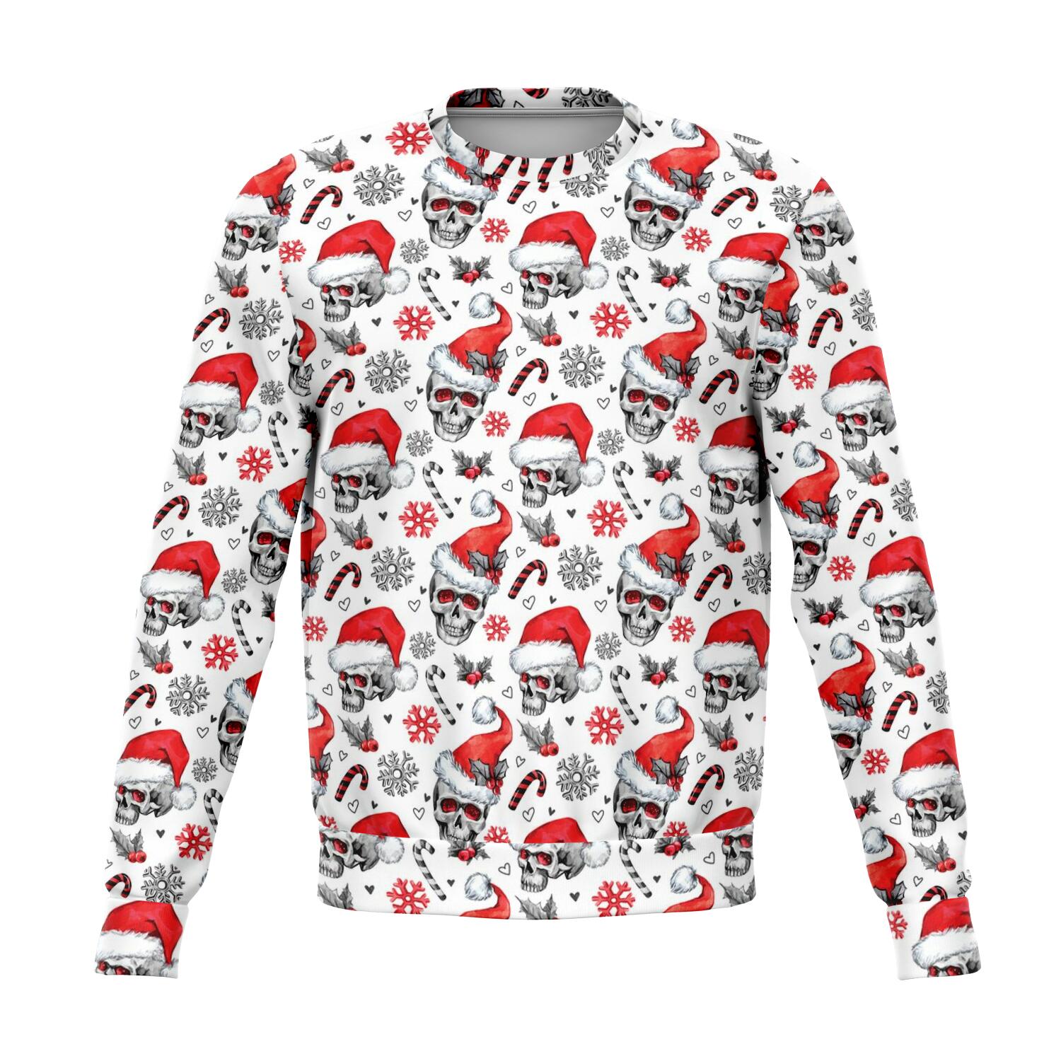 Skulls & Santa Hats Ugly Christmas Sweater / Xmas Jumper