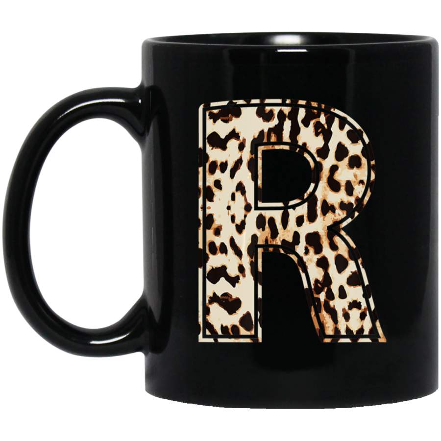 Awesome Letter R Initial Name Leopard Cheetah Print Coffee Mug