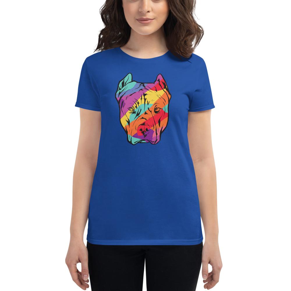 Colorful Pitbull Women’S Short Sleeve Cotton T-Shirt