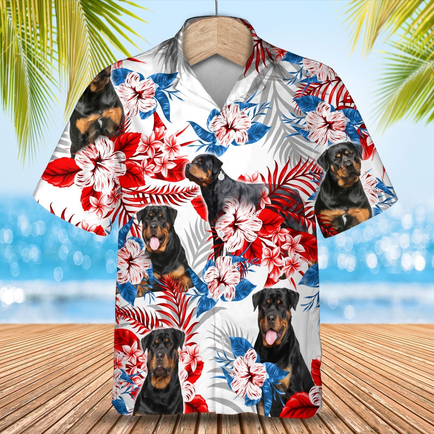 Rottweiler American Flag Hawaii Shirt Ha62923