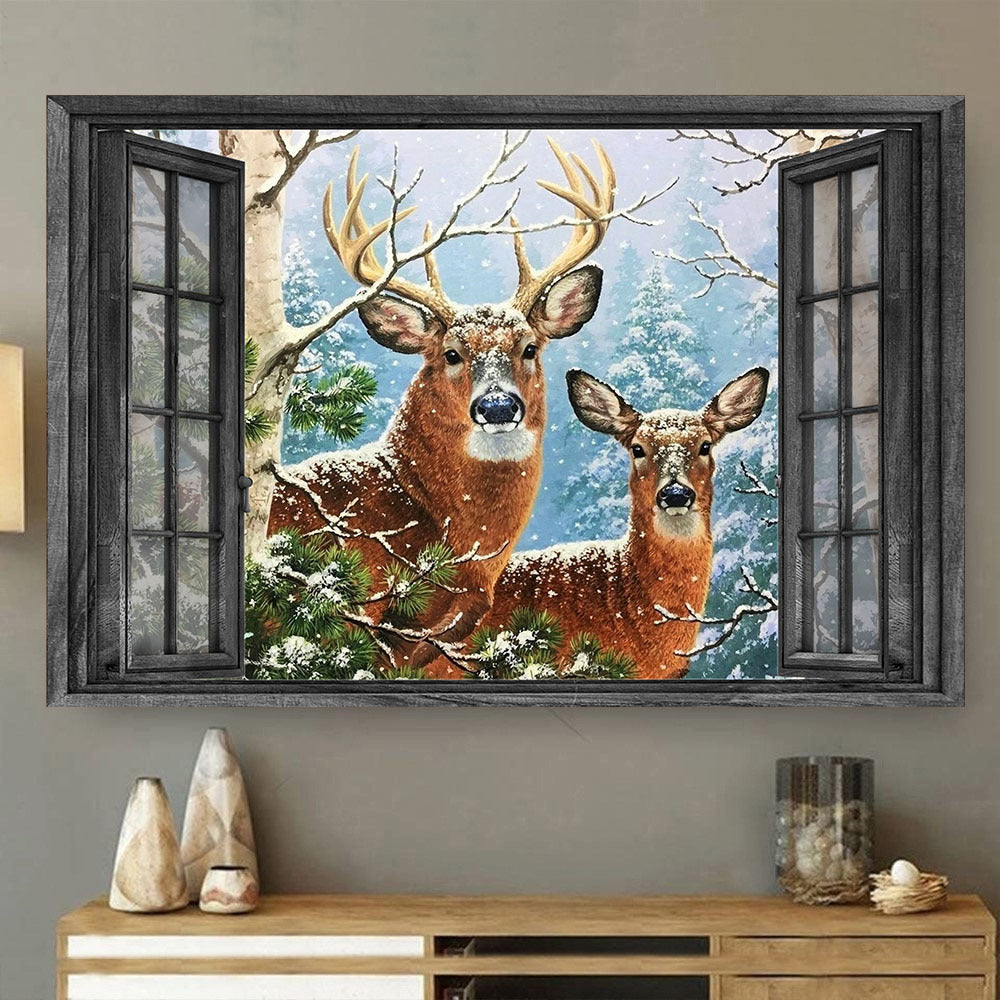 Black Tailed Deer 3D Wall Art Home Decor Gilf Couple Ice Hunting Lover Da0417-Tnt