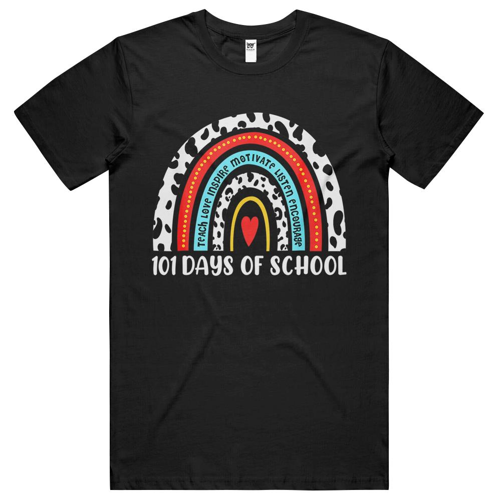 Dalmation Dog 101 Days Of School Leopard Rainbow Teacher Kid T Shirts