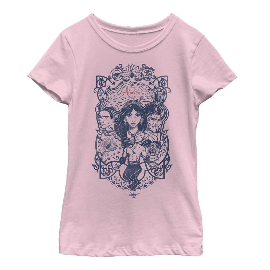 Aladdin Girl’s Vintage Character Frame  T Shirt