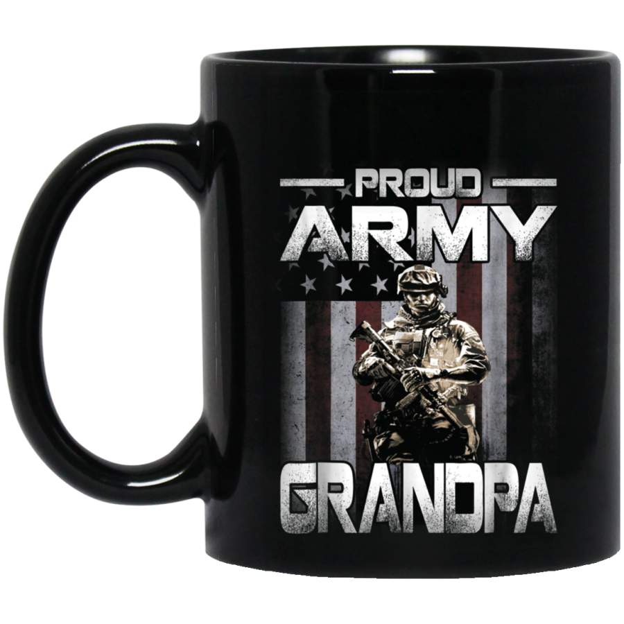 Proud Army Grandpa Shirt US Military Family Gift Veterans Day Christmas Gift Mug