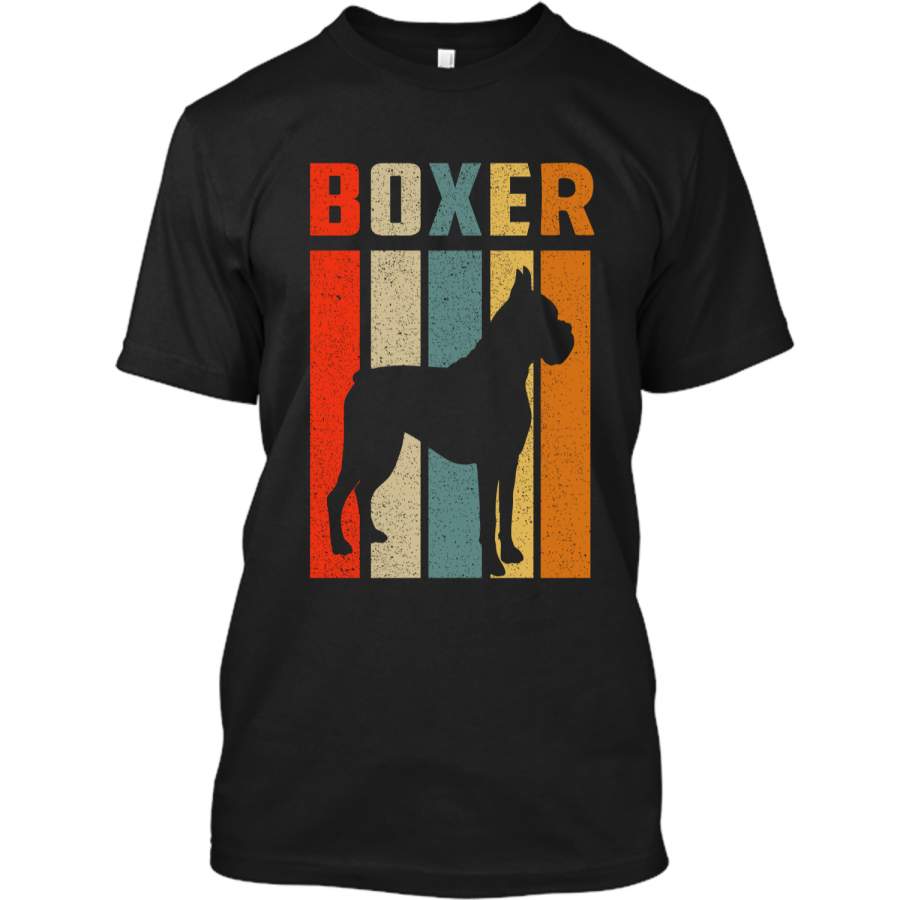 Boxer Mom Retro Vintage T-Shirt Boxer Dad Boxer Dog Gifts Custom Ultra Cotton