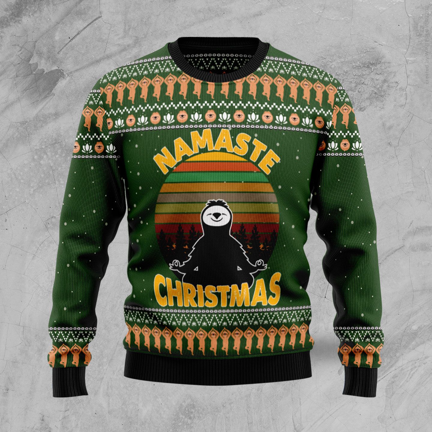 Sloth Namaste Ugly Christmas Sweater | For Men & Women | Adult | Us4423