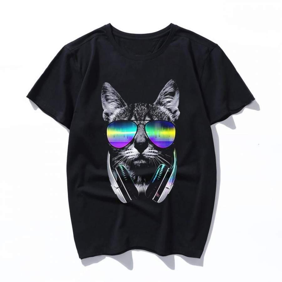 music lover cat v ii New Fashion Vintage Spring Summer T Shirt Women men Tops Print T-shirt Printed black Clothes graphic tees femme