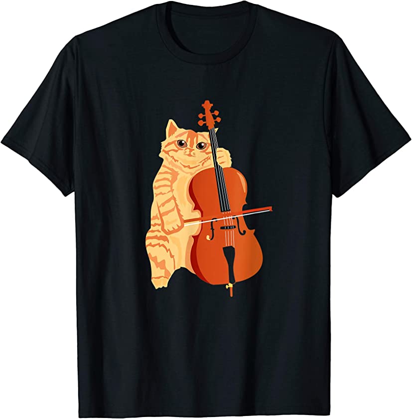 Cello Cat Kitten Bow Instrument Player Shirt Cellist Gift T-Shirt