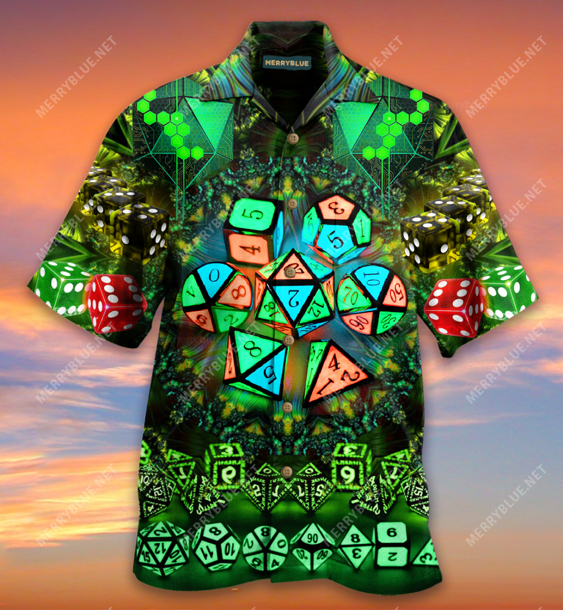 Glowing Kaleidoscope Dice Unisex Hawaii Shirt Ha109983