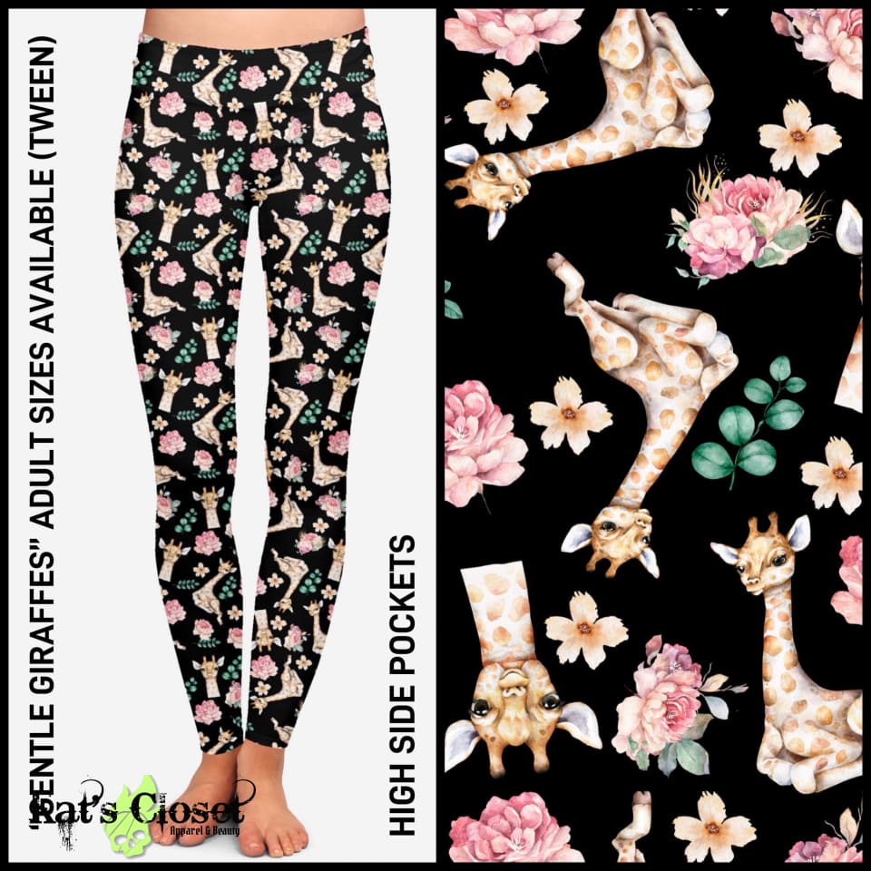 Gentle Giraffes Leggings With Pockets