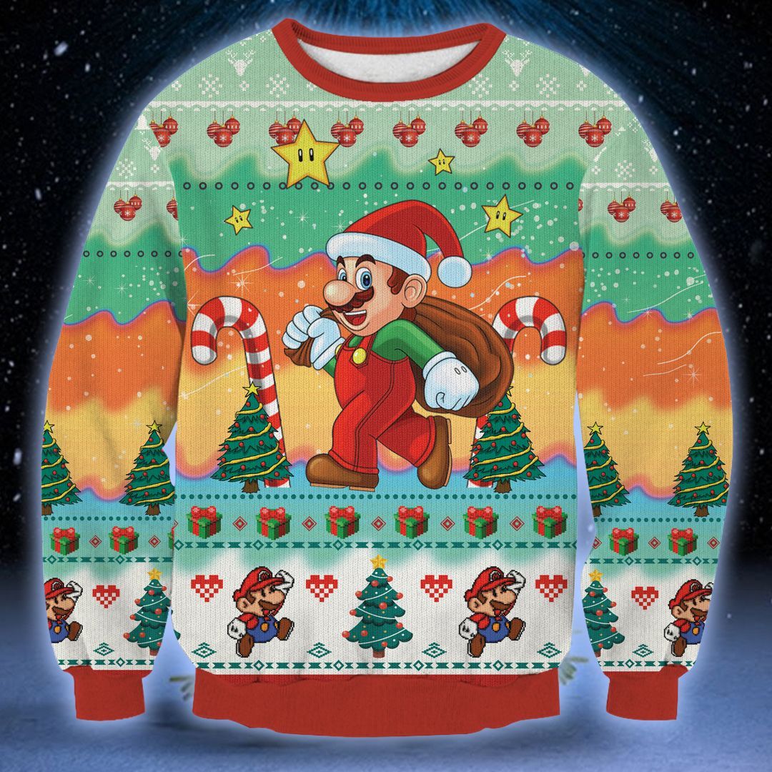 Super Mario 1808 3D Print Christmas Sweatshirt