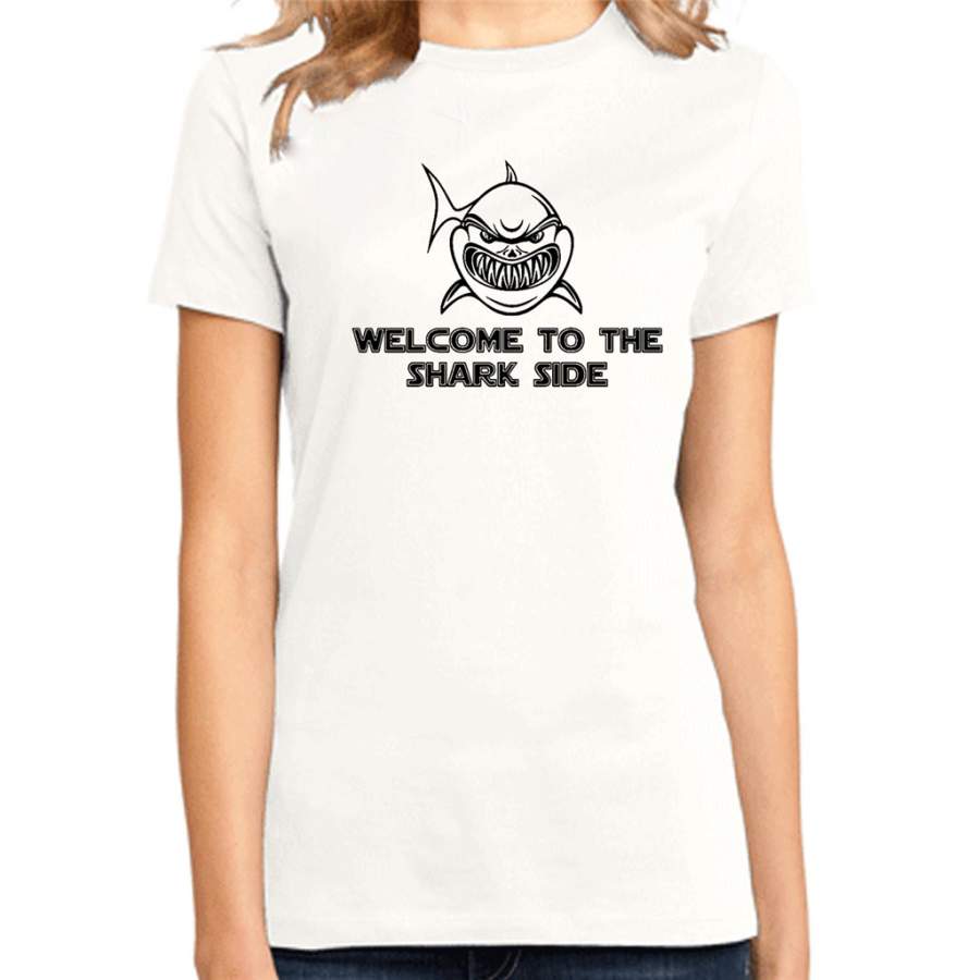 Welcome to the Shark Side Funny – District Made Ladies Shirt