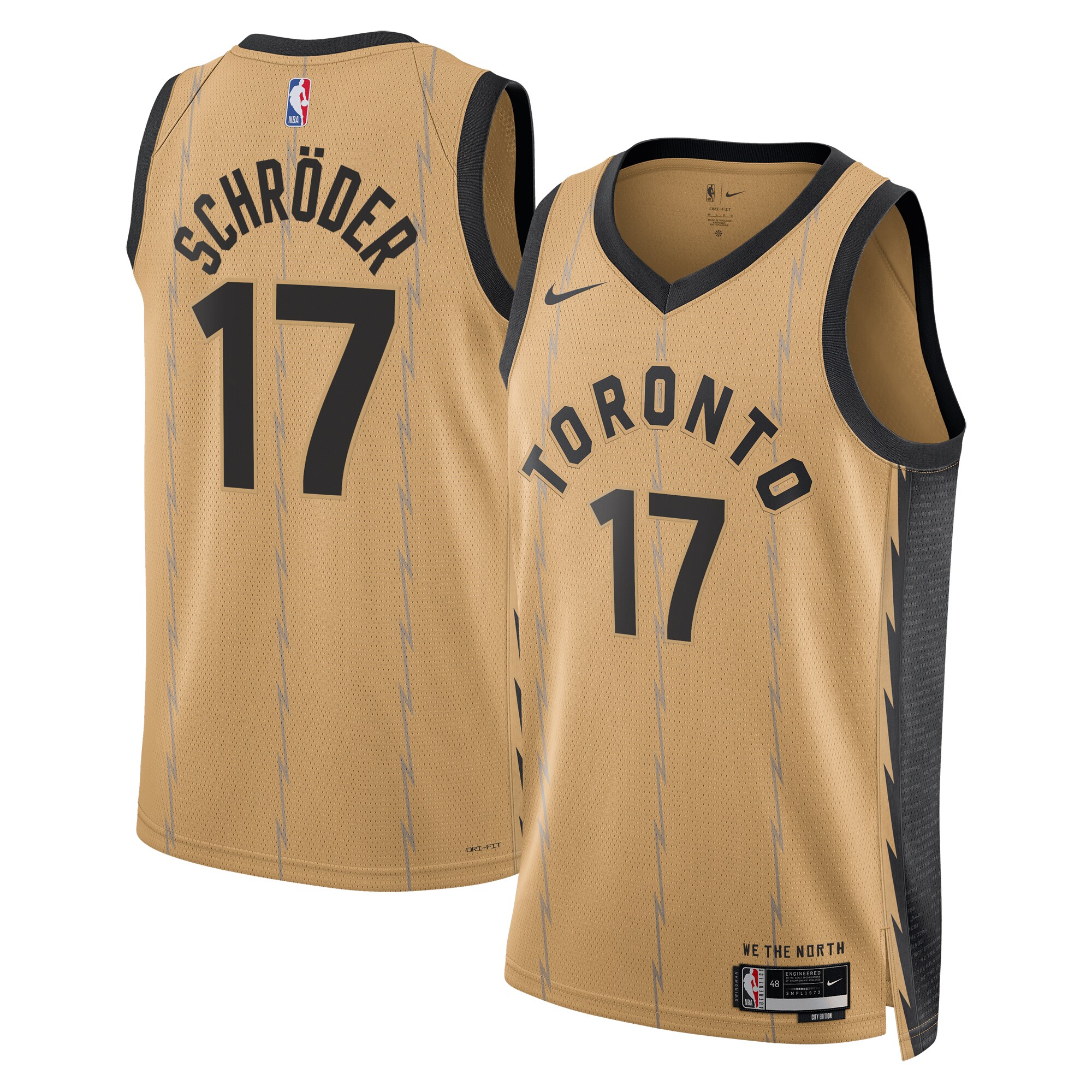 Toronto Raptors City Edition Swingman Jersey 23 – Gold – Dennis SchrËder – Unisex