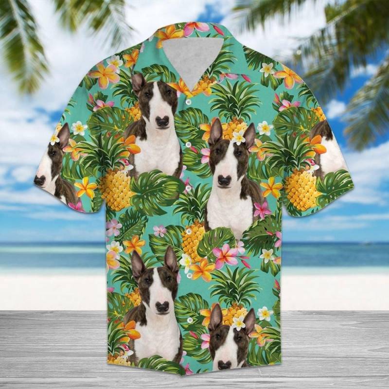 Artsyhomes Tropical Pineapple Miniature Bull Terrier Hawaiian Ha29027