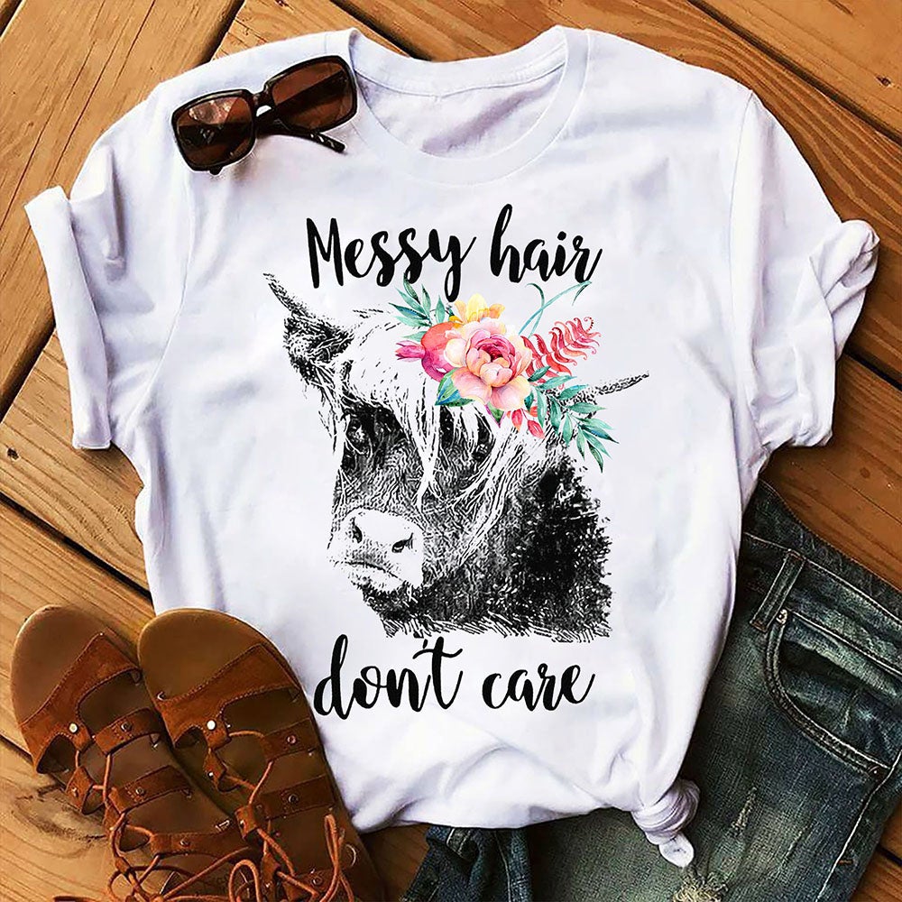 Farm Messy Hair Don’t Care Funny  Gift Graphic Unisex T Shirt, Sweatshirt, Hoodie Size S – 5XL