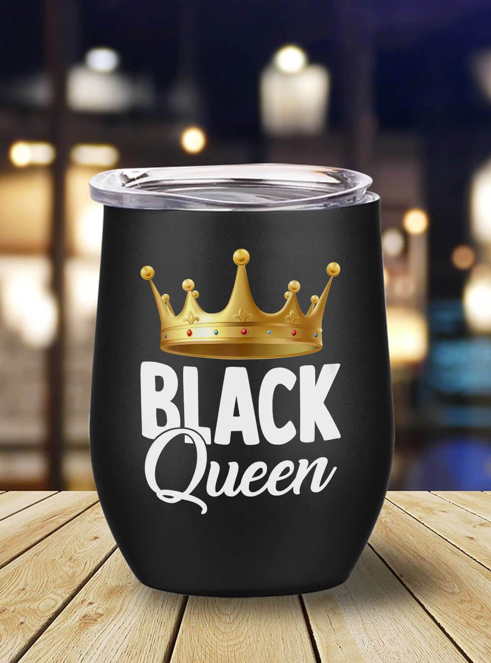 African Tumbler Womens Black Queen African American Melanin Black History Month Stainless Steel Wine Tumbler Mug Black History Month Gift Ideas Bps8885