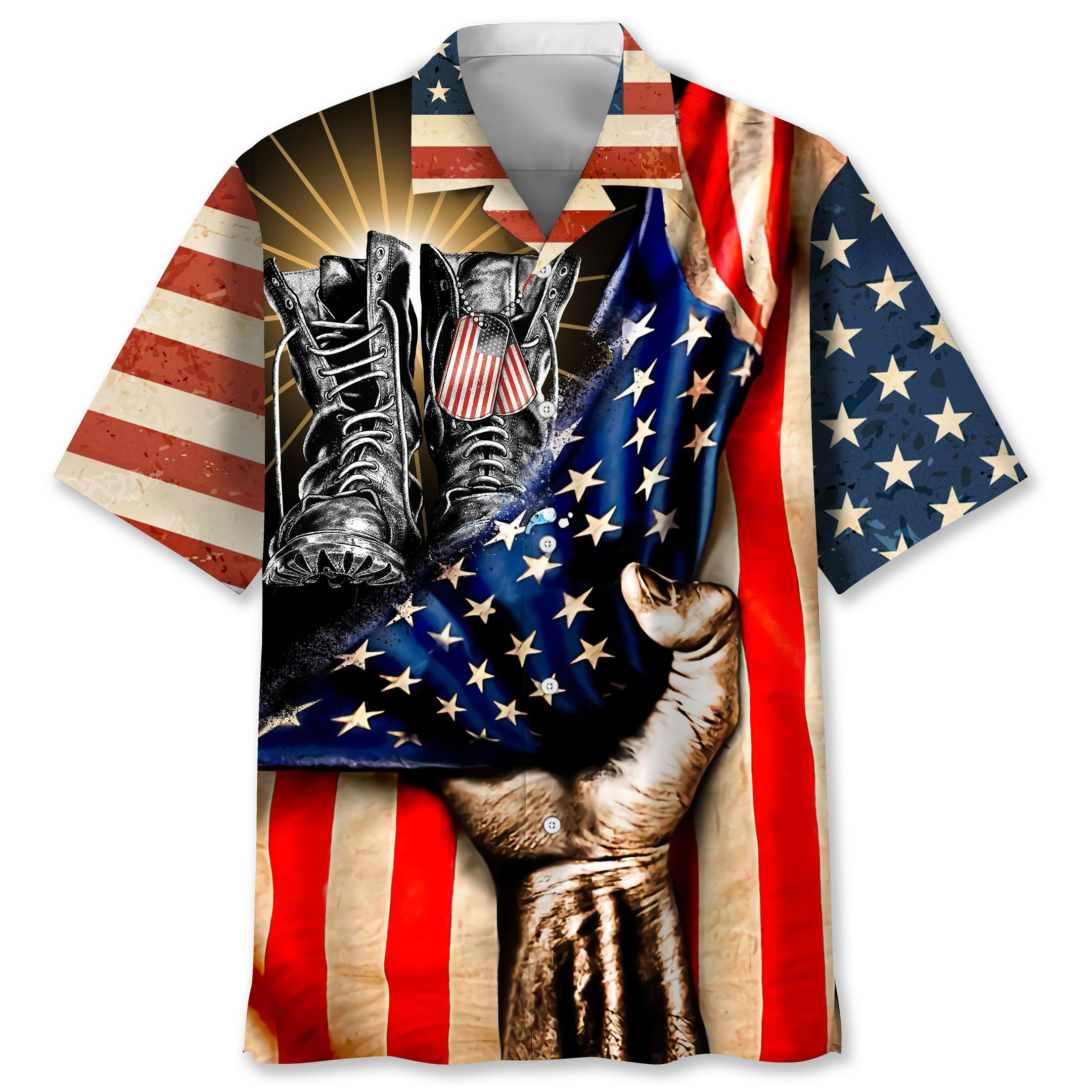 Veteran Flag Hawaiian Shirt Ha41092