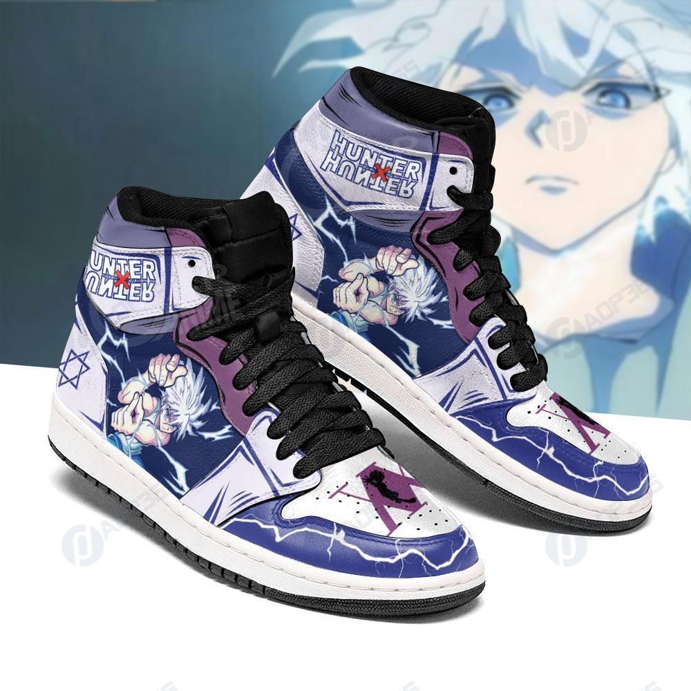 Killua Hunter X Hunter Sneakers Godspeed Hxh Anime Shoes Air Jordan 13 Shoes Hajd2403332
