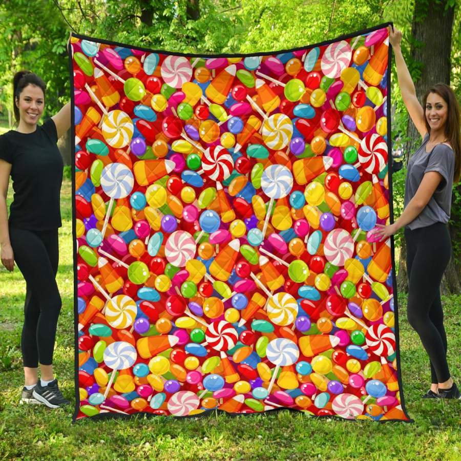 Colorful Candy Pattern Print Quilt