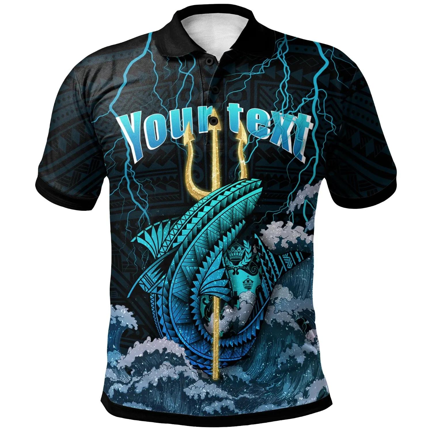 Tonga Custom Personalized Polo Shirt – Trident Thunder Shark – Bn29