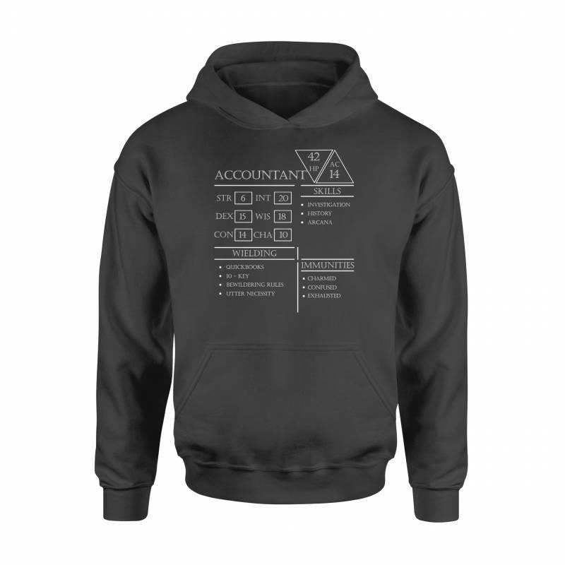 Accountant, D&D_A Accountant Stats- Standard Hoodie
