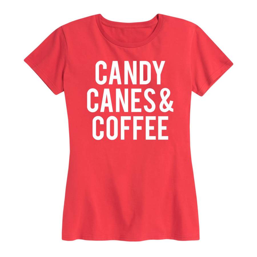 Candy Canes And Coffee – Women’s Short Sleeve T-Shirt