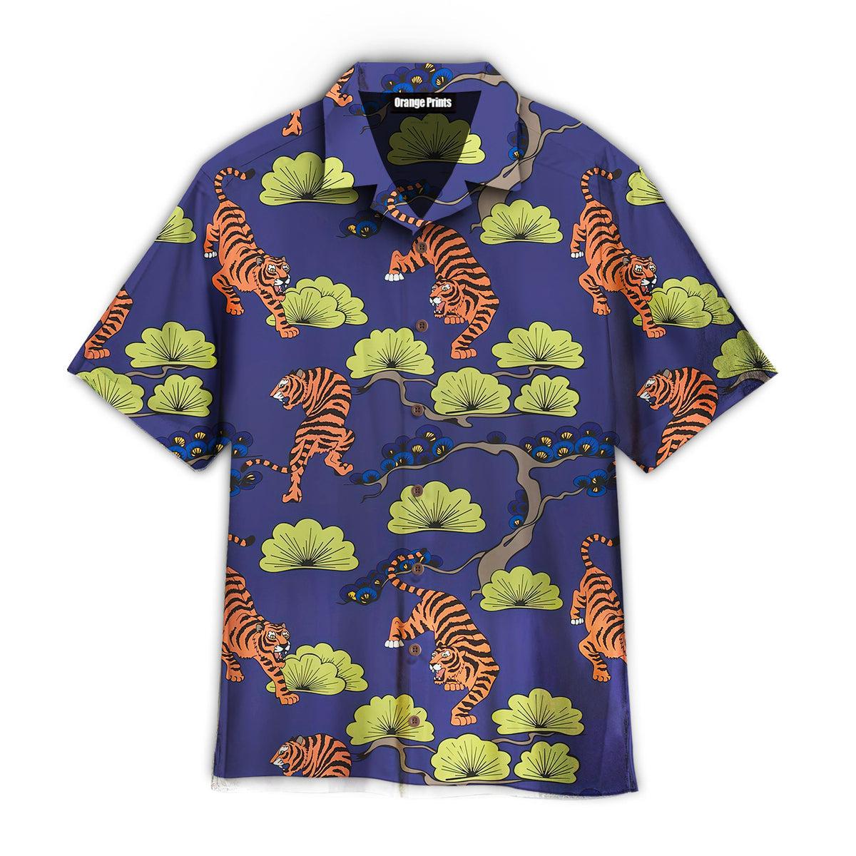 Tigers In Japanese Style Pattern Hawaiian Shirt | For Men & Women | Wt6789