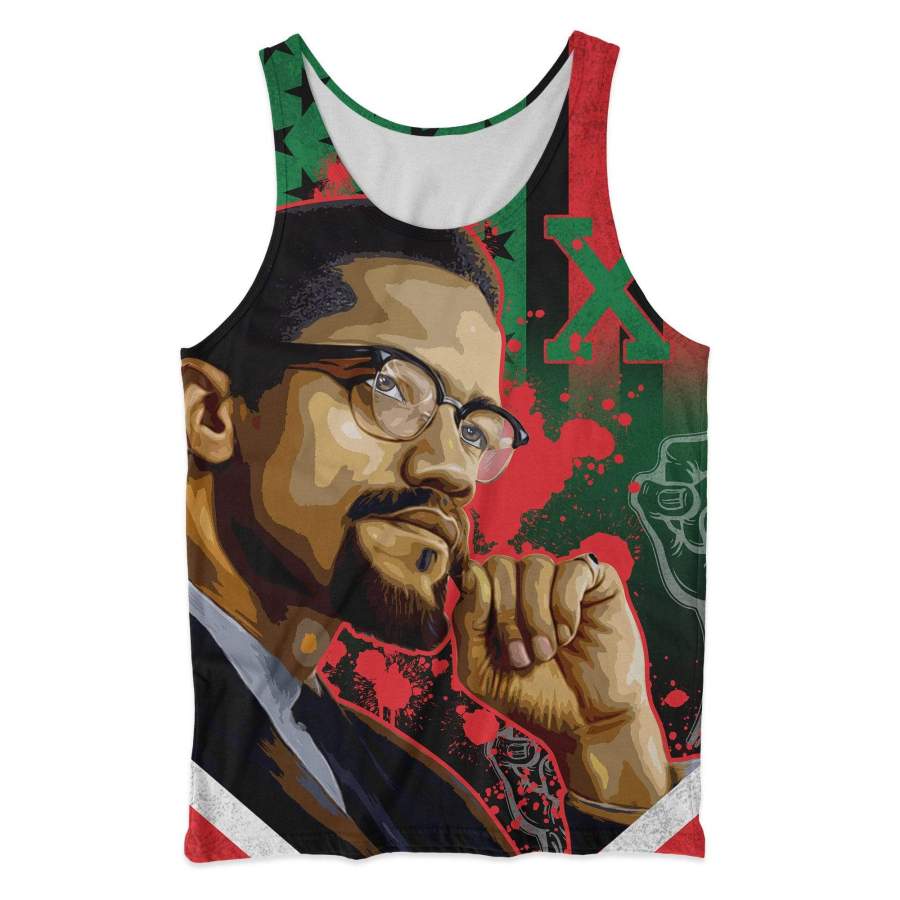 African American Flag Malcolm X Tank Top