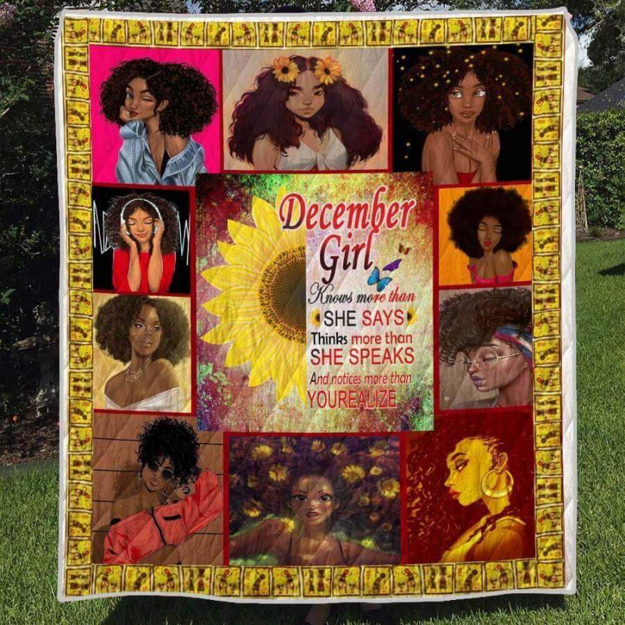 African American Quilt Designs December Girl Knows More Than She Says Beautiful Afro American Woman Black History Month Gift Idea 250195