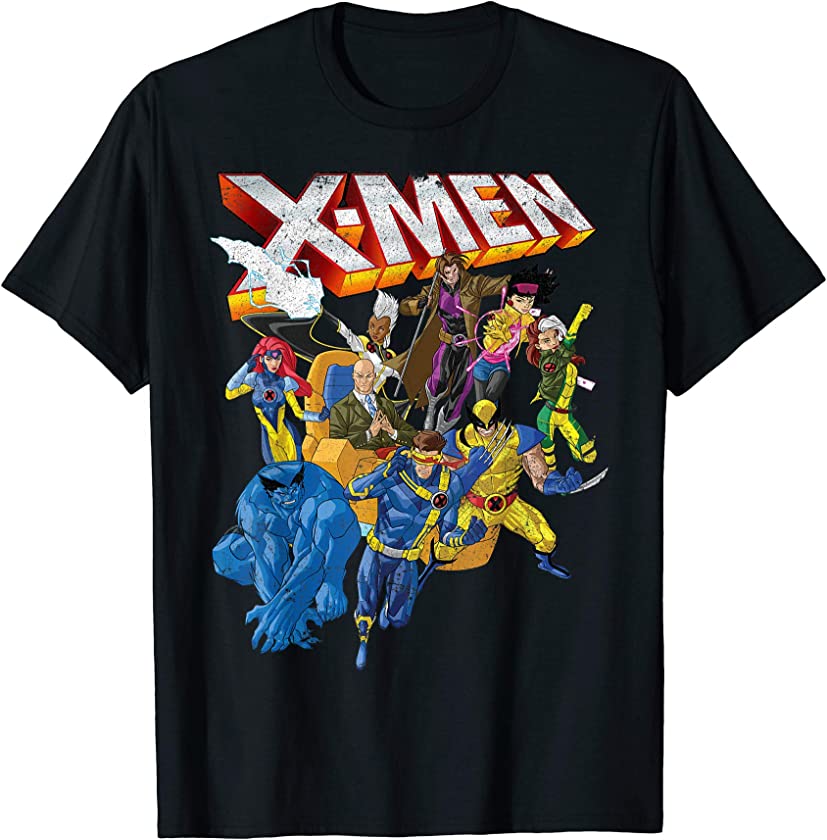 X-Men Vintage Group Shot Logo T-Shirt