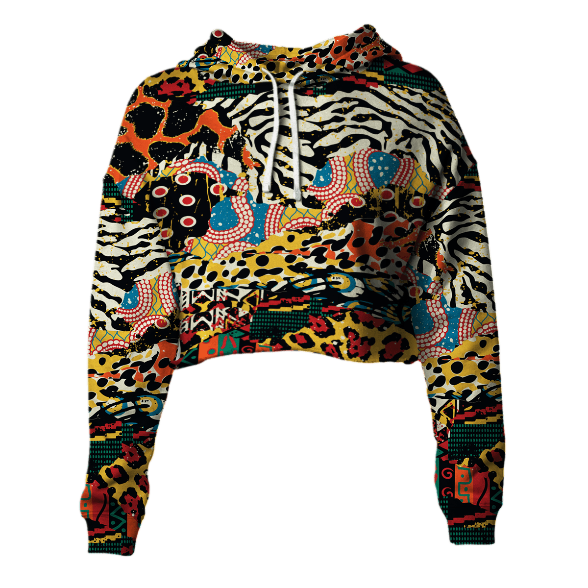 Wonder Print Hoodie – African Patchwork 2 Croptop Hoodie