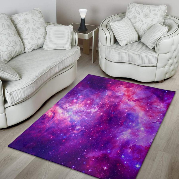 Purple Galaxy Space Area Rug