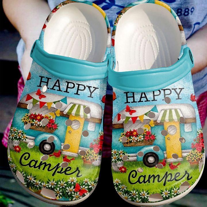 Camping Happy Camper Sku 418 Crocs Crocband Clog Comfortable For Mens Womens Classic Clog Water Shoes
