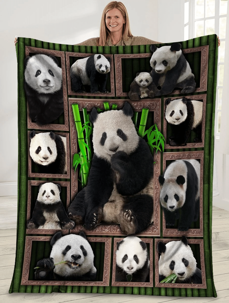 3D Panda Wild Animals Cozy Fleece Blanket Sherpa Blanket