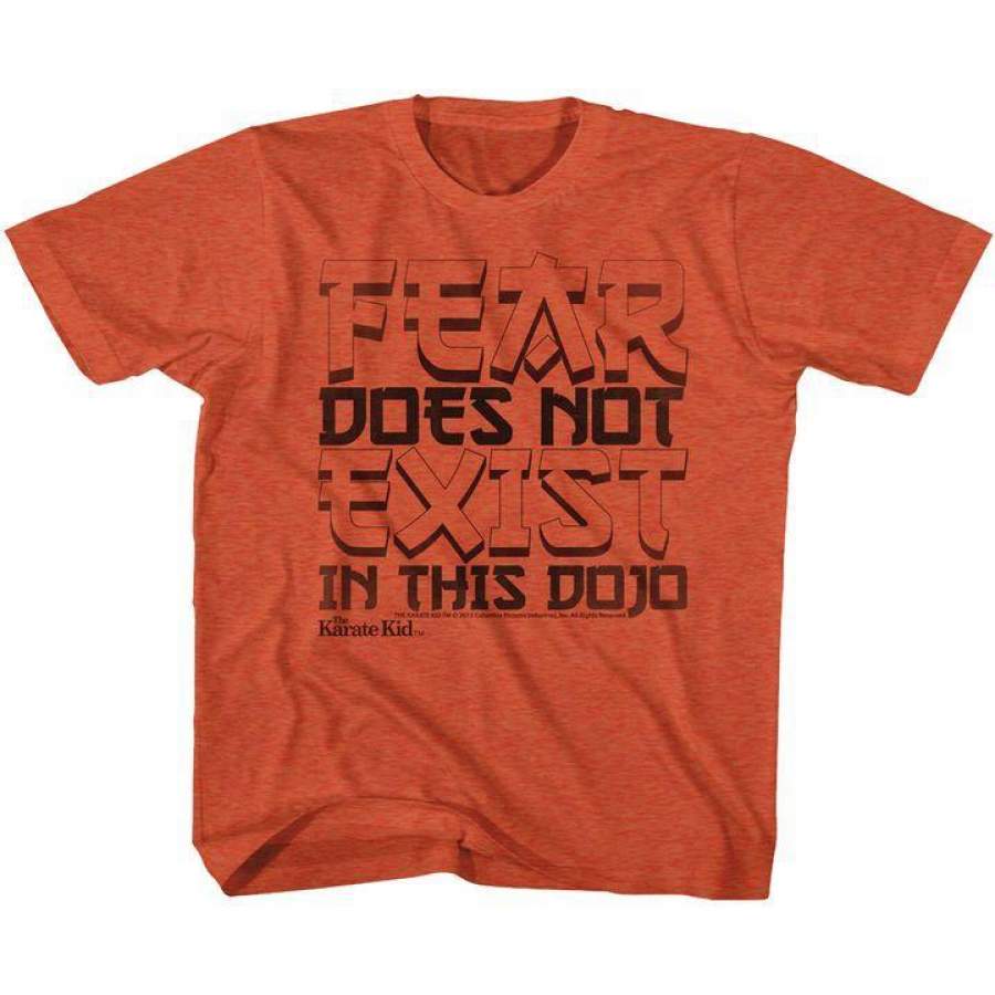 The Karate Kid Fear Does Not Exist In Dojo Toddler Kids Youth T Shirt Vintage Orange