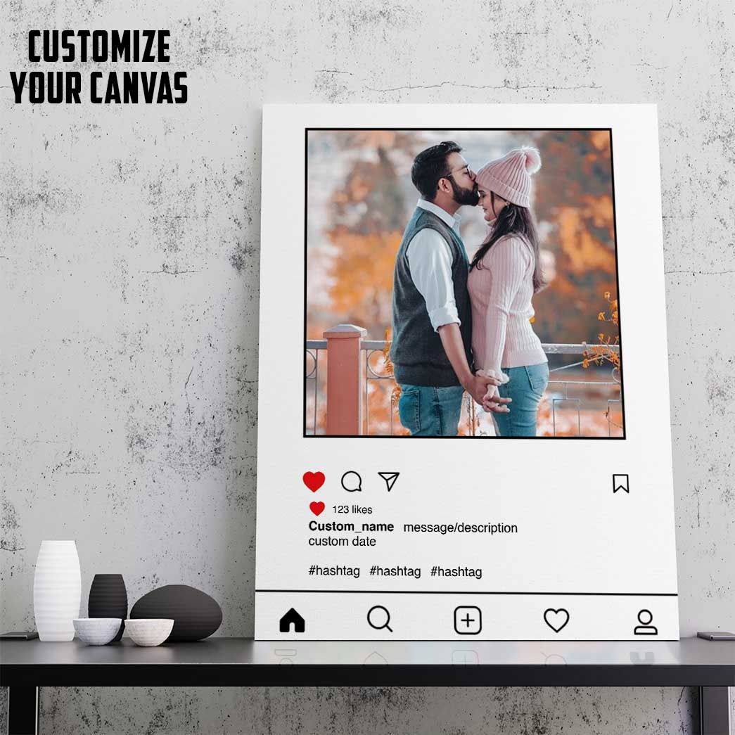 Casespring 3D Instagram Style Custom Photo Name Text Canvas