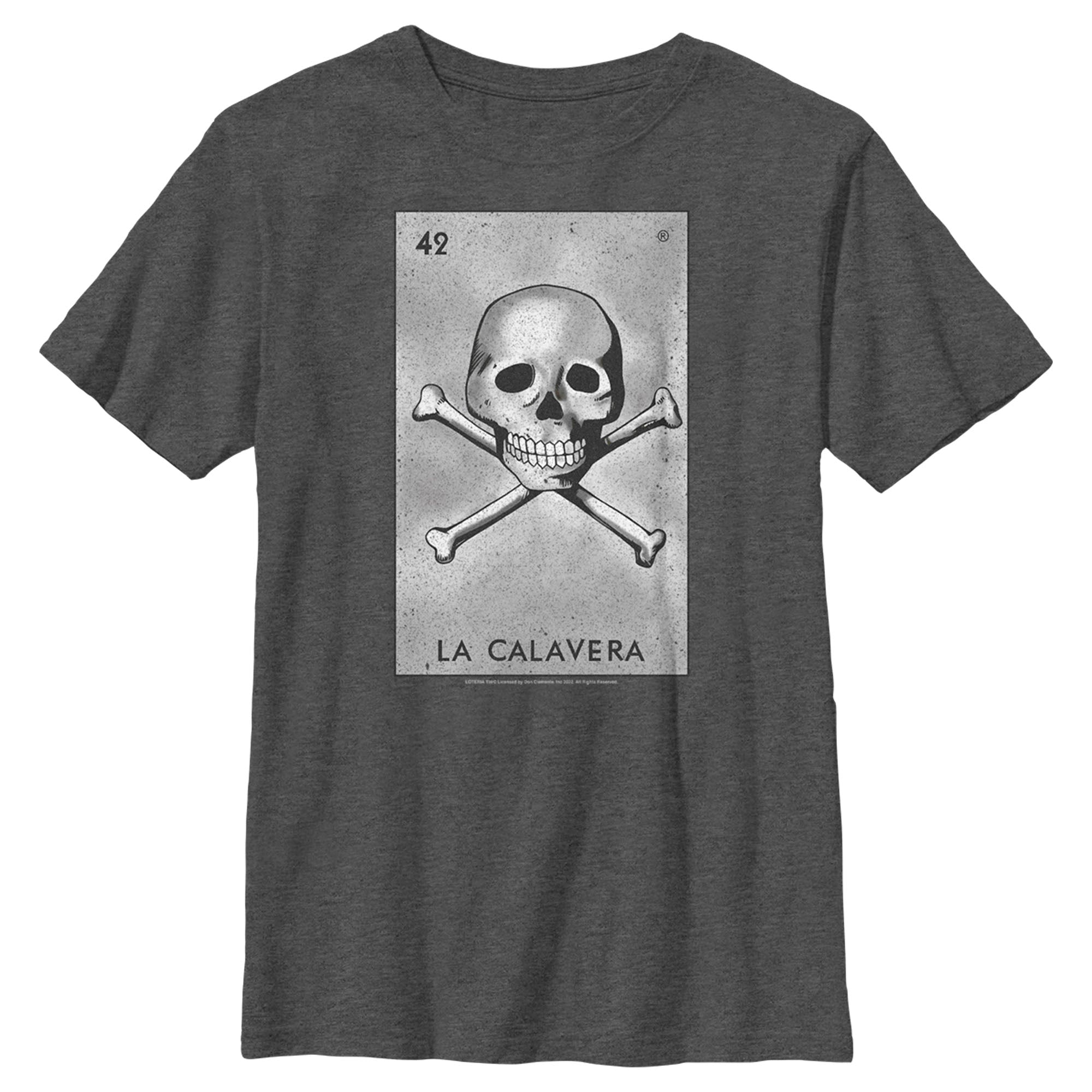 Boy’S Loteria La Calavera Card Number 42 Distressed T-Shirt