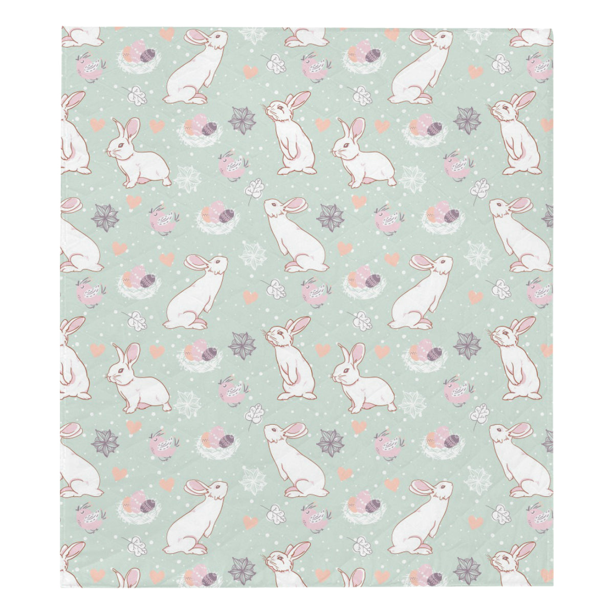 Rabbit Pattern Print Design Rb011 Premium Quilt