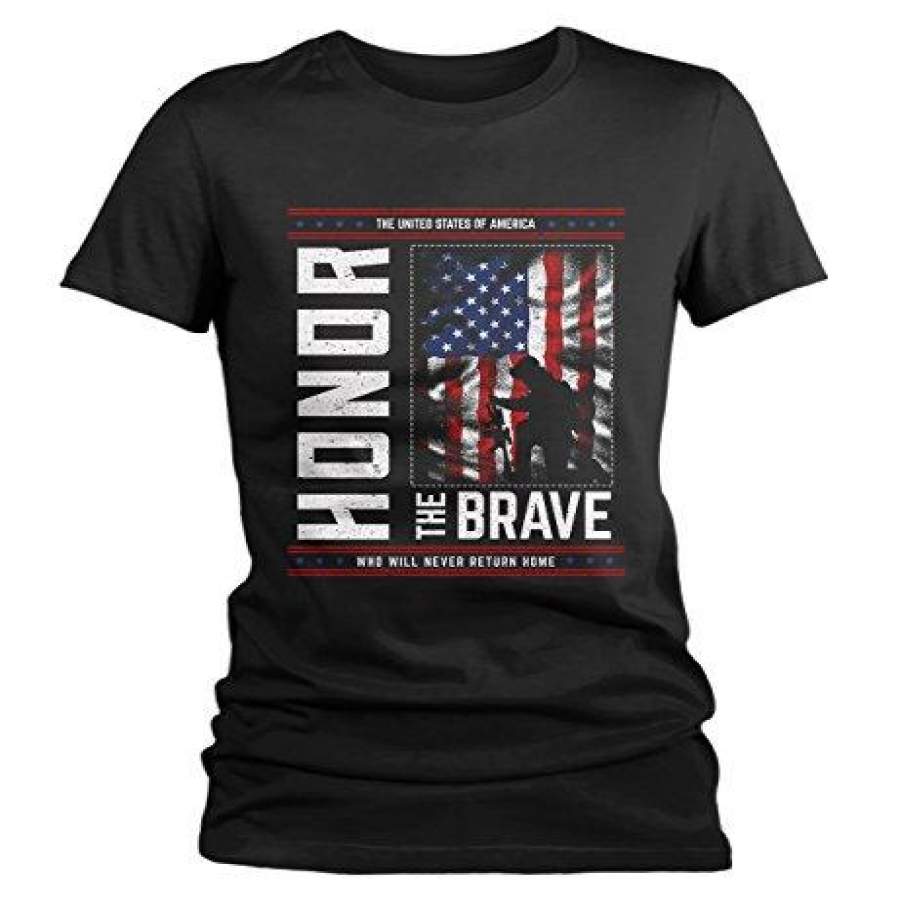 Women’s Memorial Day T-Shirt Patriotic Honor The Brave United States Shirt