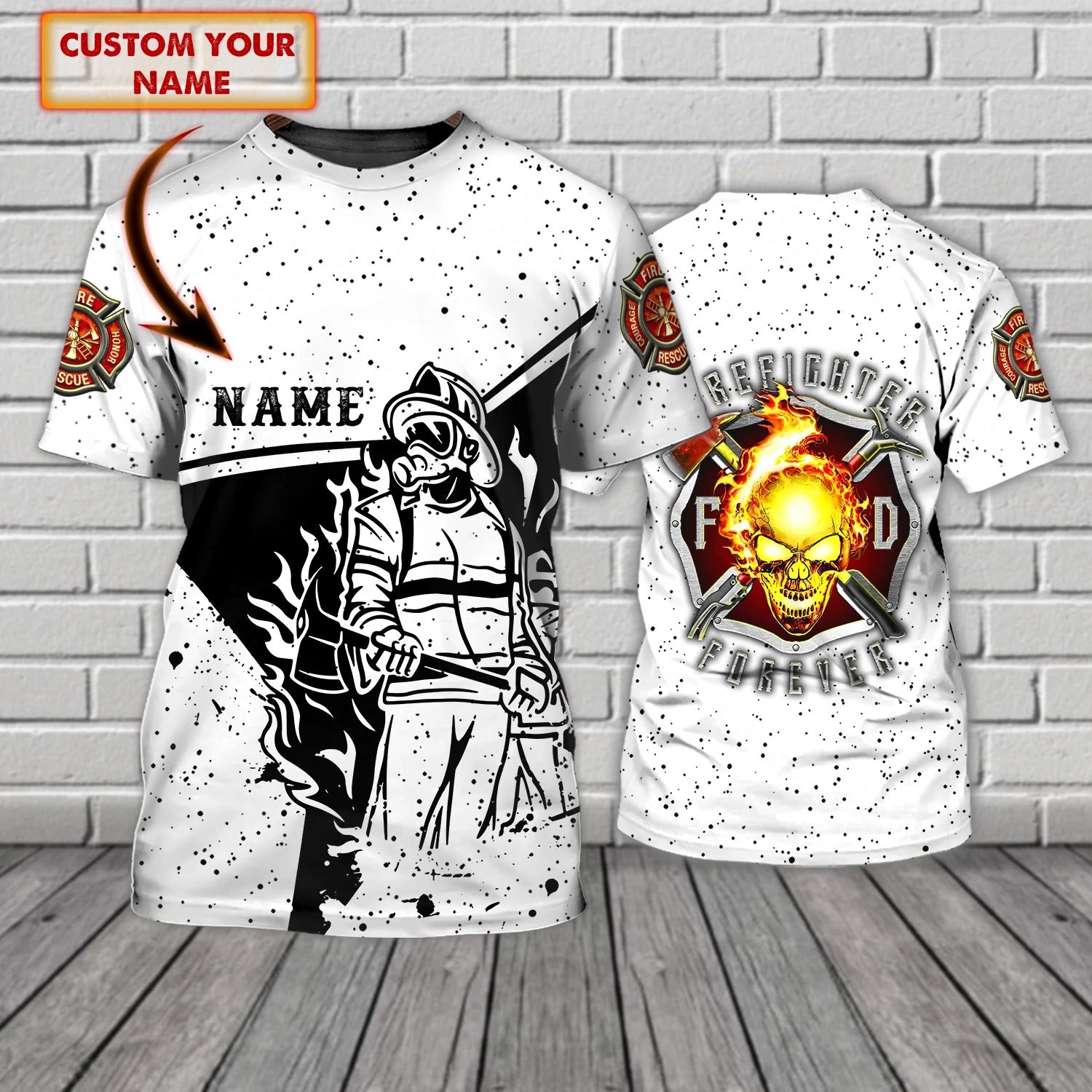 Personalized Firefighter 3D All Over Print Shirt For Man, Father Day Gift To Fireman, Birthday Christmas Gift To Fire Man