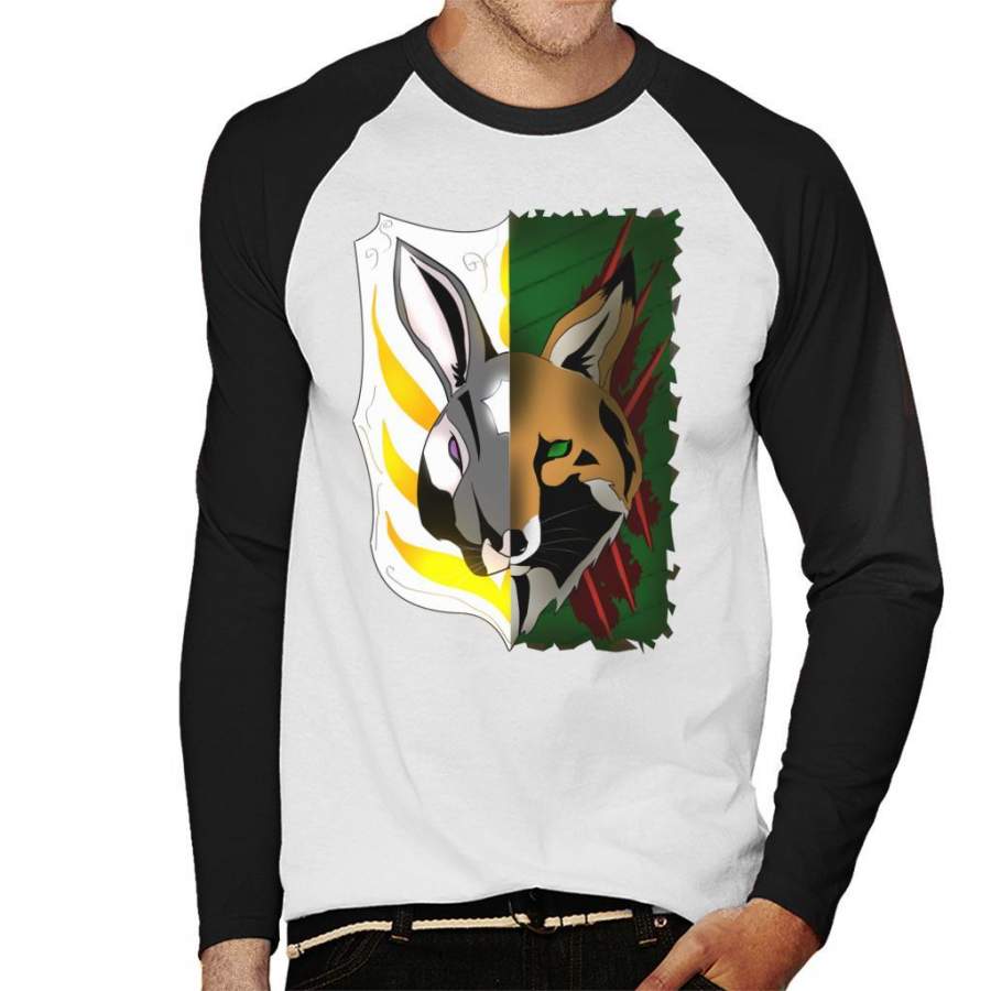 2 Face Rabbit Fox Men’s Baseball Long Sleeved T-Shirt