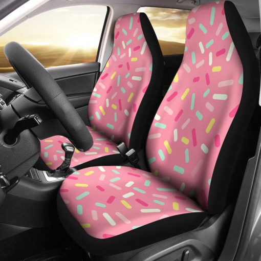 Pink Donut Glaze Candy Pattern Universal Fit Car Seat Covers 2673