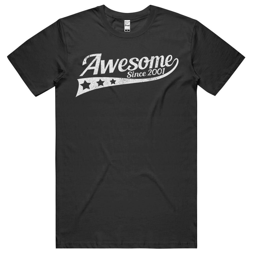 20th Birthday Gift 20 Years Vintage Awesome Since 2001 Unisex Shirt